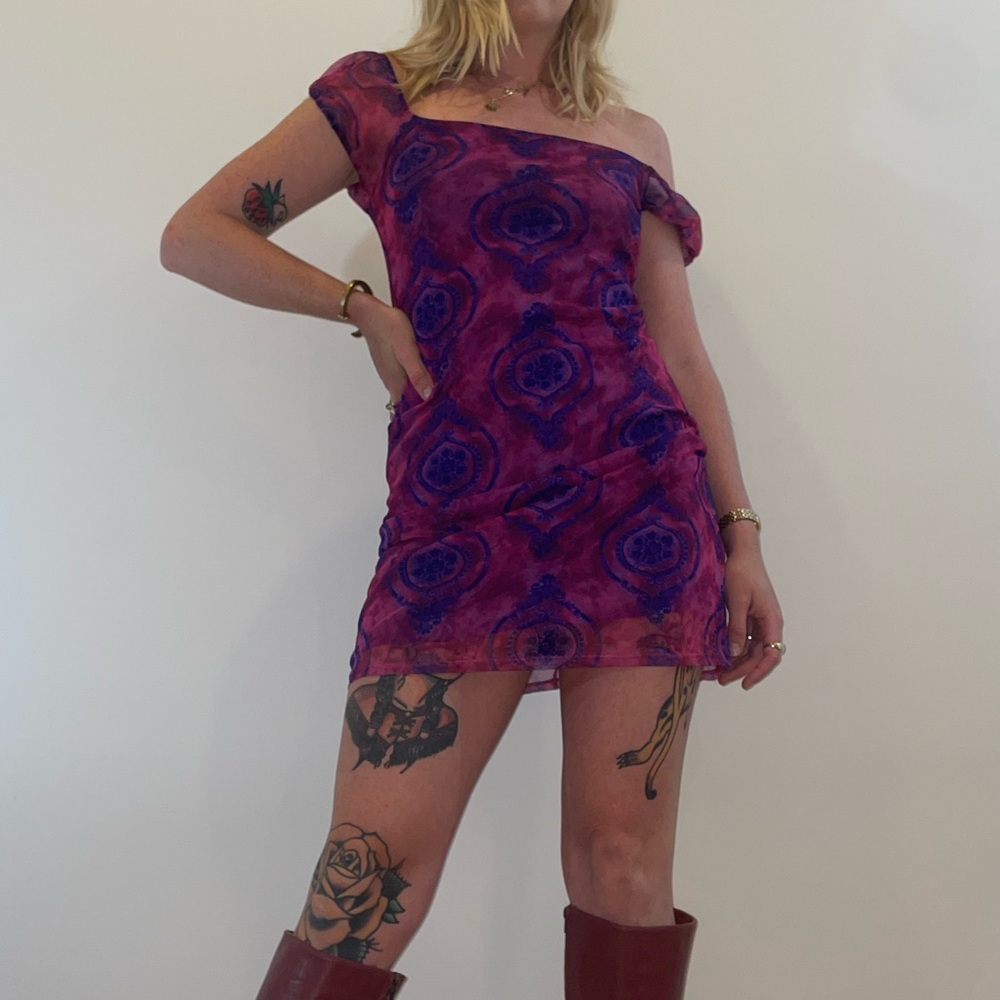 NO BOUNDARIES Y2k mesh mini dress
